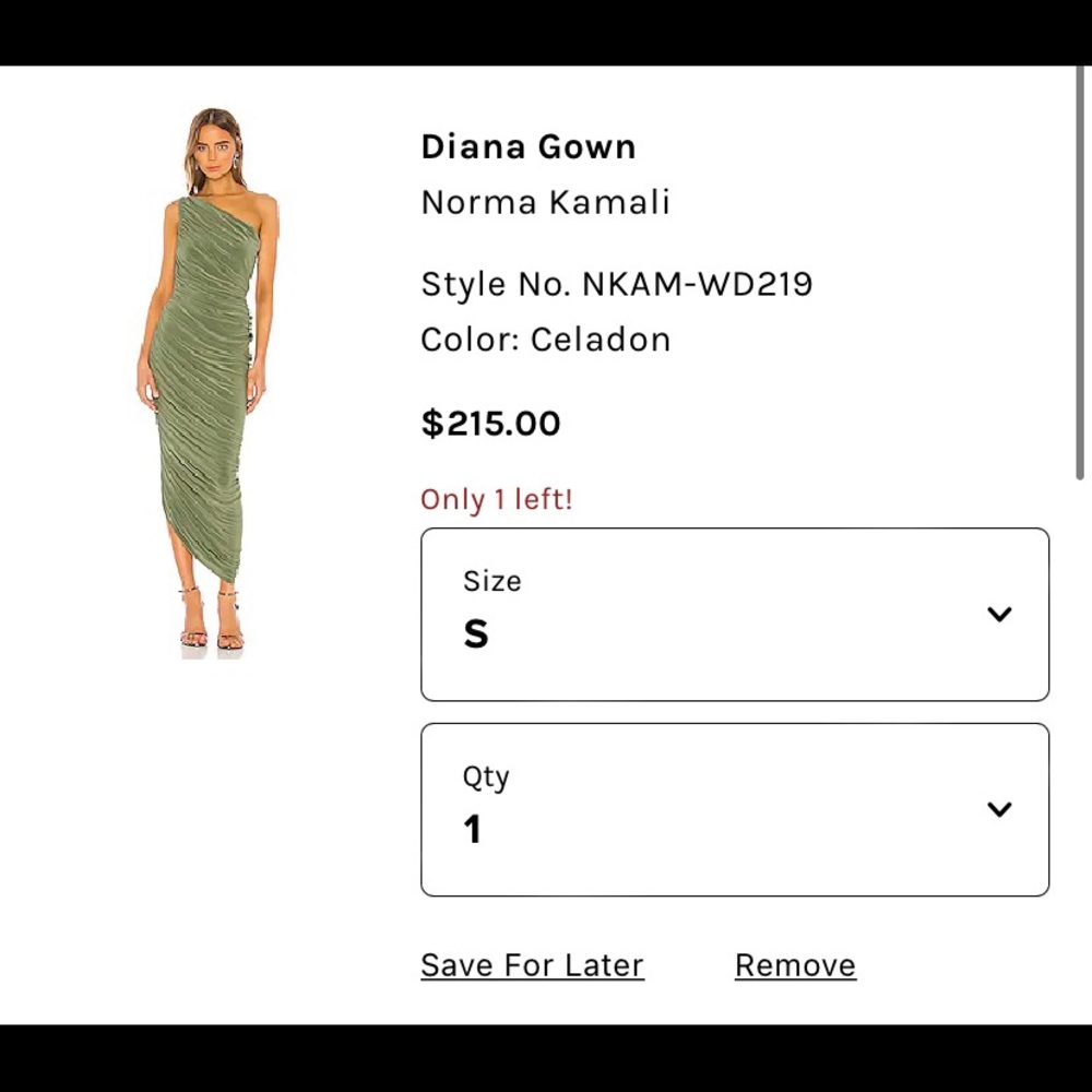 Norma Kamali Diana gown - Revolve. Worn once. Most colors/sizes sold out online